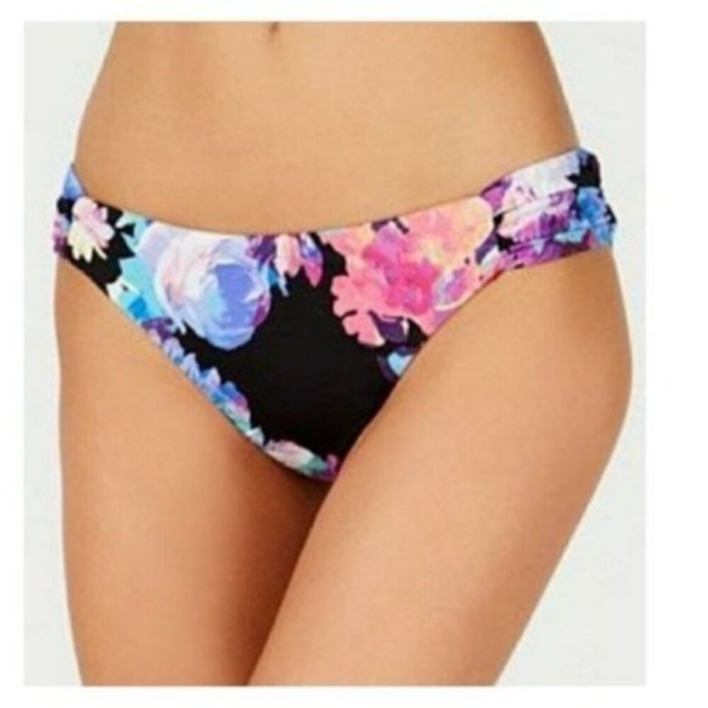 BarIII Floral Print Side Tab Hipster Bikini Bottom. XS